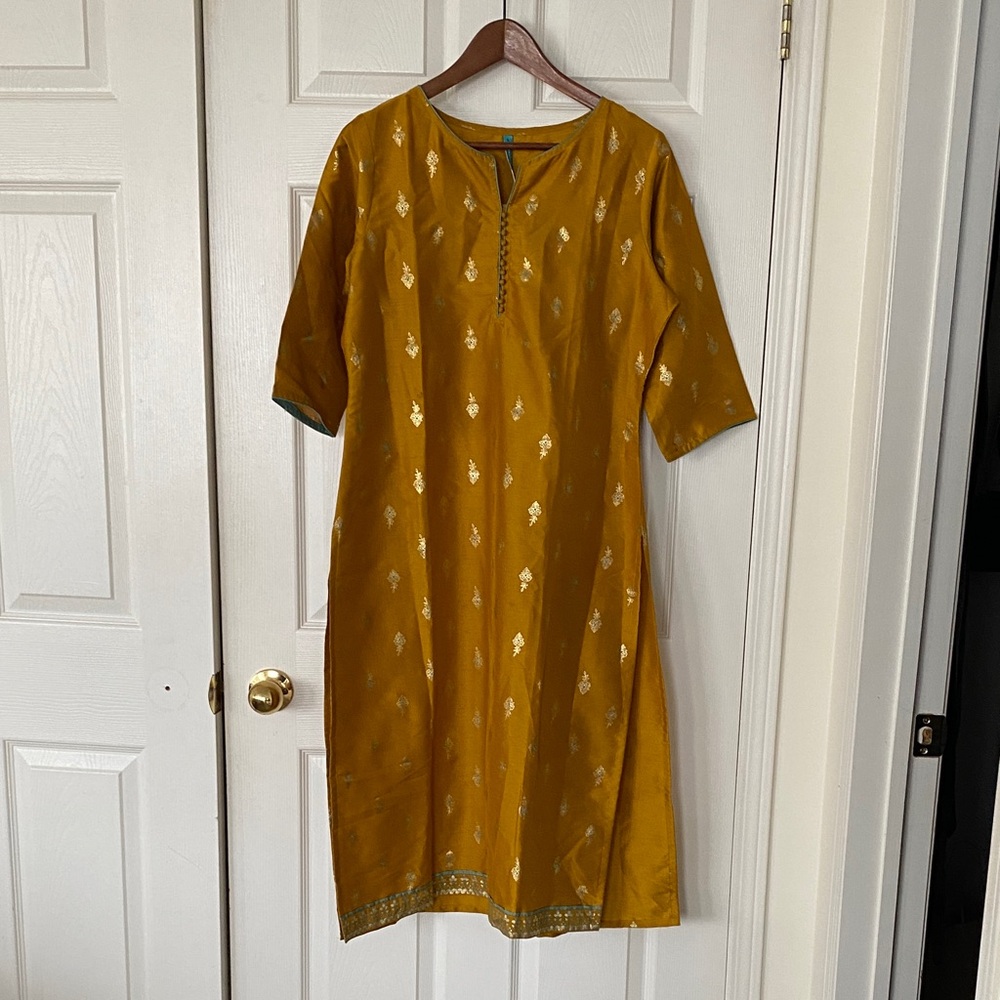 JANASYA Elegant Mustard Gold Women's Kutra TOP ONLY